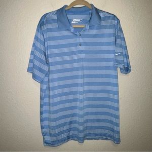 Nike Golf Tour Performance Blue Striped Polo